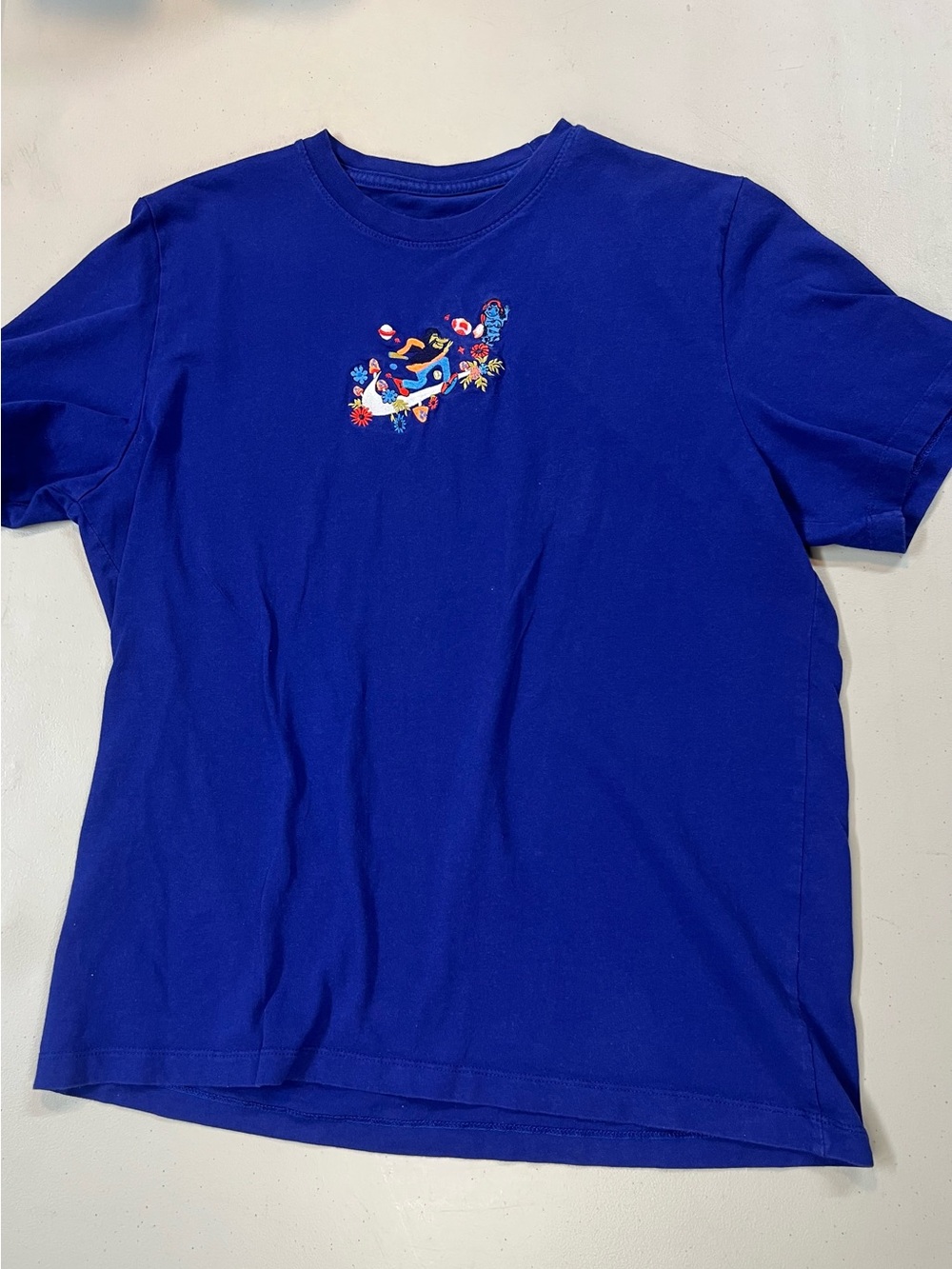 Nike The Nike Tee Embroidered Graphic T Shirt Blue XL